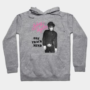 Johnny Thunders- One Track Mind on a white ringspun Hoodie